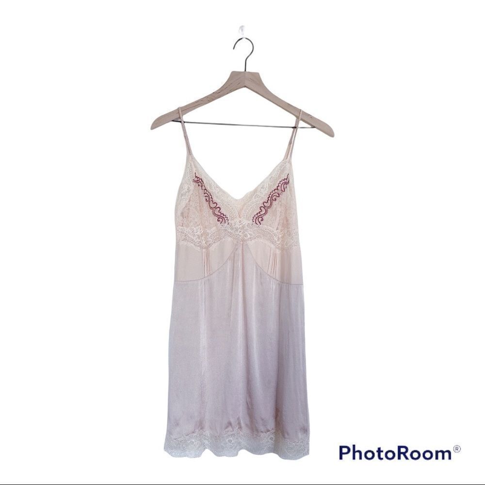 STELLA MCCARTNEY Silk Spaghetti Strap Night Gown Pink Size Small